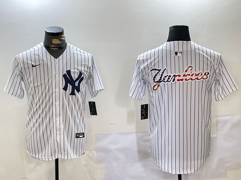 Men New York Yankees Blank White stripe Game 2024 Nike MLB Jersey style 102723->new york yankees->MLB Jersey